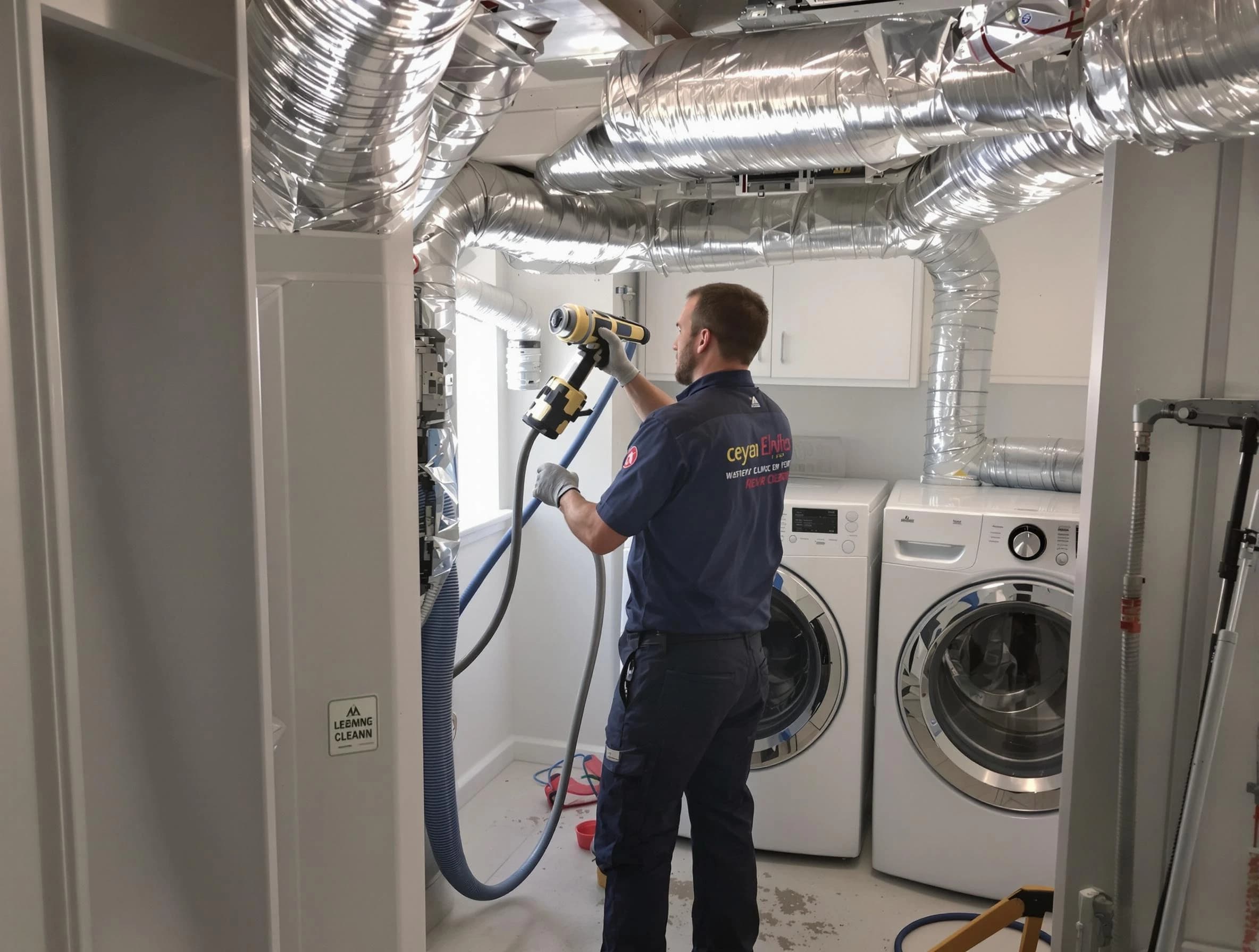Bennett Dryer Vent Cleaning specialist using advanced equipment for thorough duct cleaning in Bennett