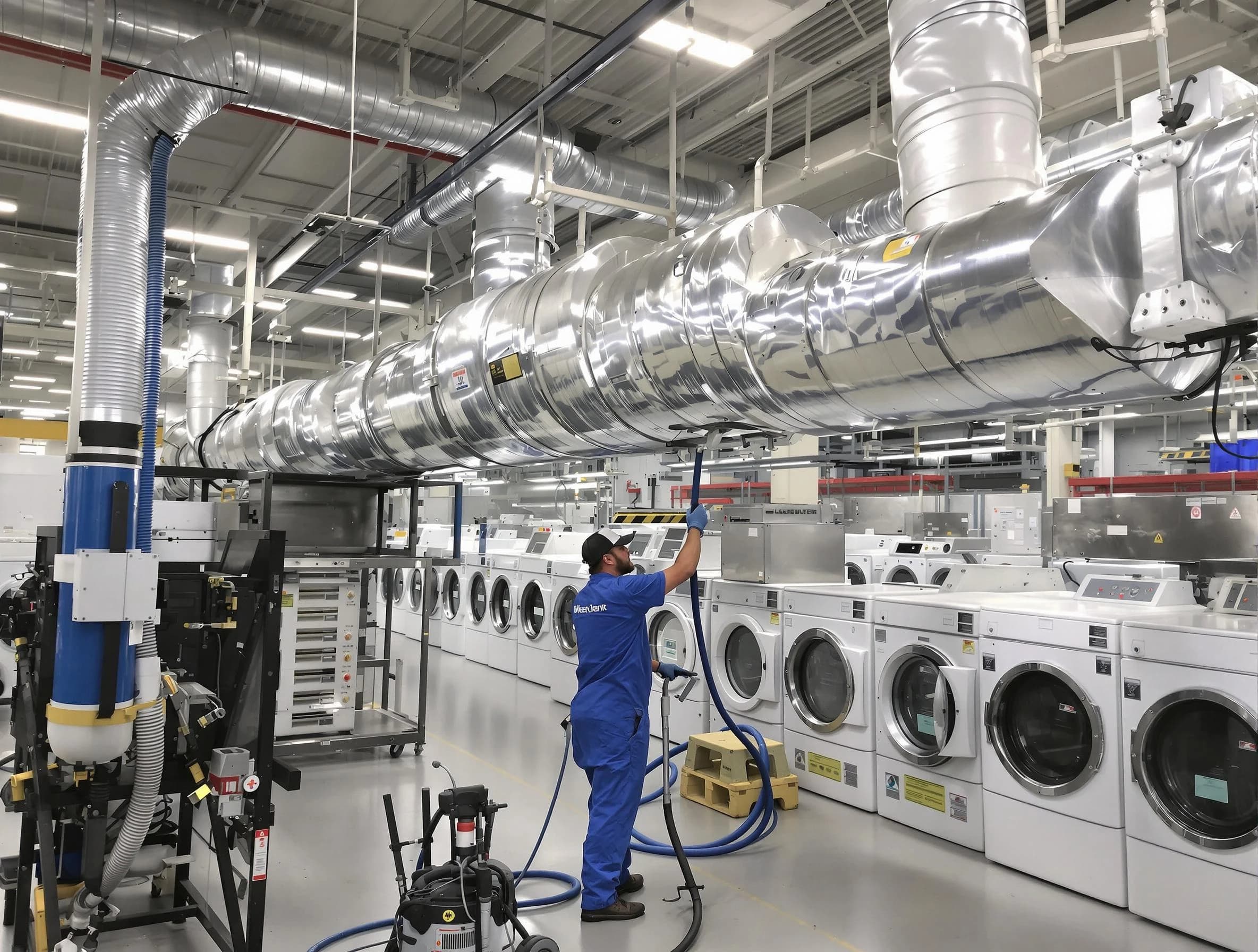 Bennett Dryer Vent Cleaning team performing heavy-duty industrial dryer vent cleaning in Bennett